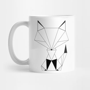 Geometric Fox Black Mug